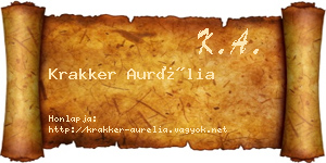 Krakker Aurélia névjegykártya
